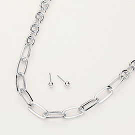 Metal Paperclip Link Chain Necklace