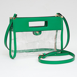 Faux Leather Transparent Crossbody Bag