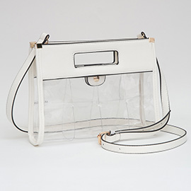 Faux Leather Transparent Crossbody Bag