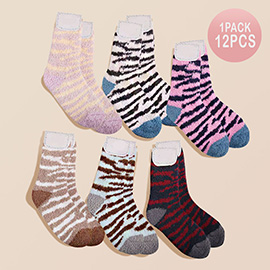 12PAIRS - Zebra Patterned Luxury Soft Socks