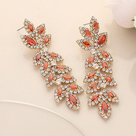 Marquise CZ Stone Vine Dropdown Evening Earrings