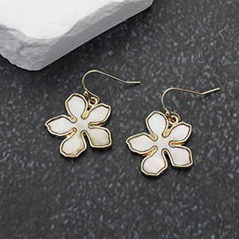 Mother OF Pearl Flower Dangle Earrings