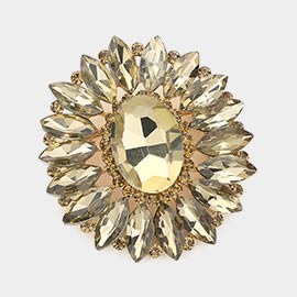 Marquise Crystal Statement Flower Pin Brooch