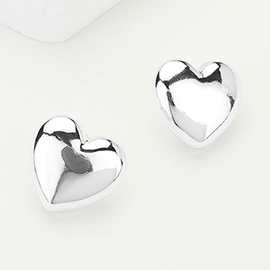 Metal Heart Stud Earrings