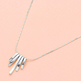 SECRET BOX_Stainless Steel Multi Bar Pendant Necklace