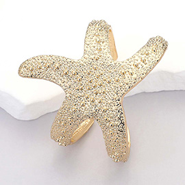 Textured Metal Starfish Cuff Bracelet