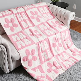 Floral MAMA Throw Blanket