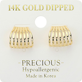 14K Gold Dipped Hypoallergenic Cage Stud Earrings