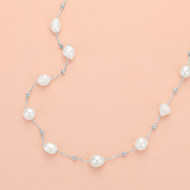 Natural Pearl Station Necklace