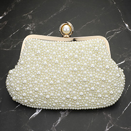 Pearl Embellished Evening Clutch Bag / Crossbody Bag