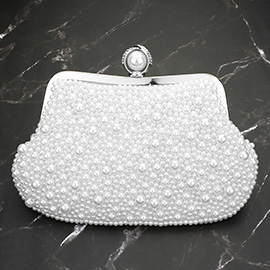 Pearl Embellished Evening Clutch Bag / Crossbody Bag