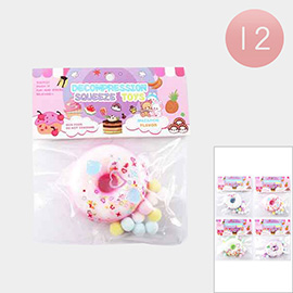 12PCS - Donut Decompression Squeeze Toys