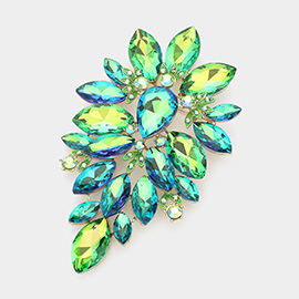 Marquise Stone Cluster Embellished Pin Brooch