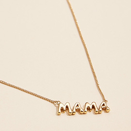 Semi Fine Collection - 18K Gold Dipped Brass Metal MAMA Message Pendant Necklace