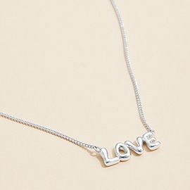 Semi Fine Collection - 18K Gold Dipped Brass Metal LOVE Message Pendant Necklace