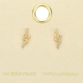 18K Gold Filled Snake Stud Earrings