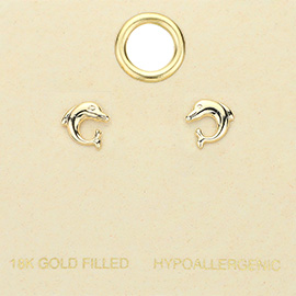 18K Gold Filled Dolphin Stud Earrings