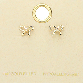 18K Gold Filled Bow Stud Earrings