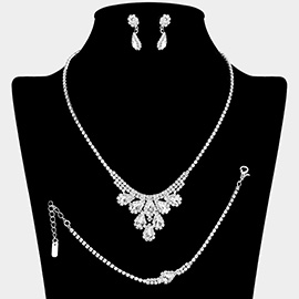 Teardrop Stone Embellished Rhinestone Paved Jewelry Set