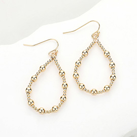 Metal Bubble Open Teardrop Dangle Earrings