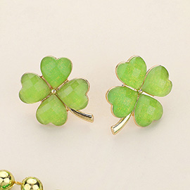 St Patricks Day Clover Stud Earrings