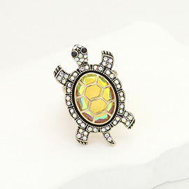 Stone Embellished Sea Turtle Stretch Ring