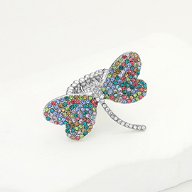 Rhinestone Paved Dragonfly Stretch Ring