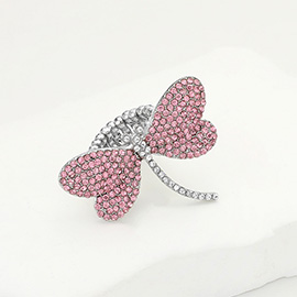 Rhinestone Paved Dragonfly Stretch Ring