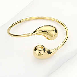 Stainless Steel Teardrop Tip Wire Bangle Bracelet