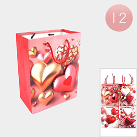 12PCS - Valentine Heart Printed Gift Bags