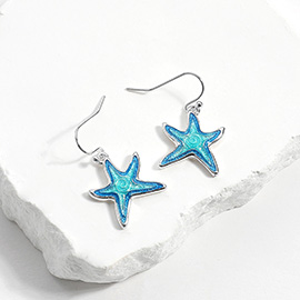 Enamel Starfish Dangle Earrings