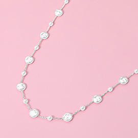 Pearl Disc Station Necklace