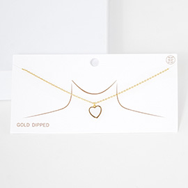 Gold Dipped Enamel Heart Pendant Necklace