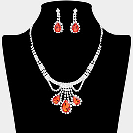 Crystal rhinestone teardrop necklace