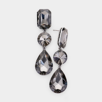 Triple Crystal Rhinestone Evening Earrings