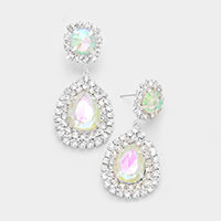 Glass Crystal Teardrop Evening Earrings