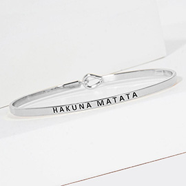 HAKUNA MATATA Engraved Thin Brass Metal Bangle Bracelet