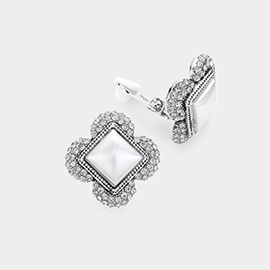 Crystal Trim Clip On Earrings