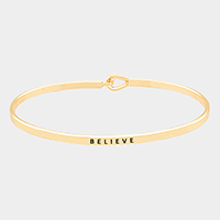 Believe Brass Thin Metal Hook Bracelet