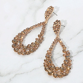 Crystal Bubble Cluster Teardrop Evening Earrings