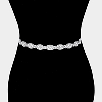 Oval Shaped Sash Ribbon Bridal Wedding Belt / Headband