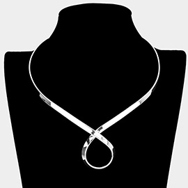 Swirl Metal Choker Necklace