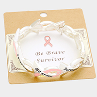 Be Brave Survivor Pink Ribbon Stretch Bracelet