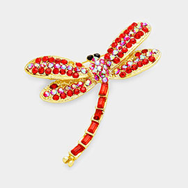 Stone Pave Dragonfly Pin Brooch