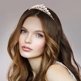 Crystal Rhinestone Pave Teardrop Cluster Princess Tiara