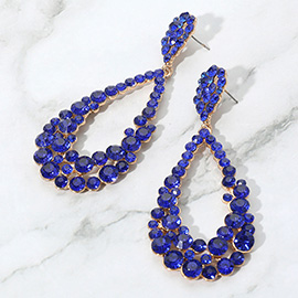 Crystal Bubble Cluster Teardrop Evening Earrings