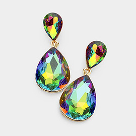 Crystal Double Teardrop Evening Earrings