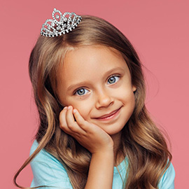 Crystal Rhinestone Paved Princess Crown Mini Tiara