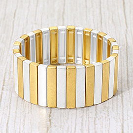 Rectangle Bar Metal Stretch Bracelet