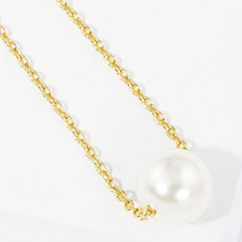 Gold Dipped Pearl Pendant Necklace